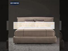 Oak wood bedroom set Italian hotel latest designer double bed modern leather frame king size luxurious furniture design